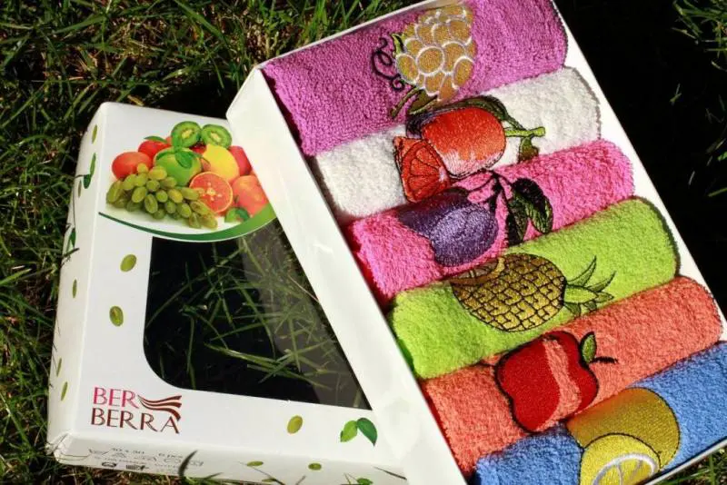 Berberler berra bathroom decorative hand towels guest towel turkish cotton pack of 6 strawberry 30 x 50 cm