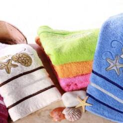 berberler berra bathroom decorative hand towels embroidered towel turkish cotton pack of 6 - 30 x 50 cm aqua