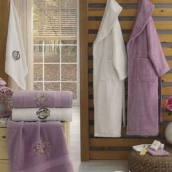 Berberler Rebeka Men Women 100% Turkish Cotton Bath Robe Bathrobe Bornoz And Towel Set Eyfel 41 From Turkey berberler textile berra 100% turkish cotton bath towel collection