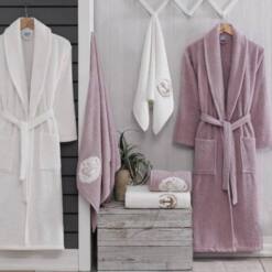 Berberler Rebeka Men Women Family 100% Turkish Cotton Bath Robe Bathrobe Blue White 8 From Turkey berberler rebeka men women family 100% turkish cotton bath robe bathrobe pink white