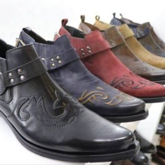 Etor Cowboy Western Real Leather Men Ankle Boots Dress Shoes...