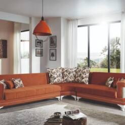 cassalis 3-piece corner sectional sofa sleeper with storage living room furniture set agate