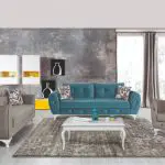 Cassalis Living Room Furniture Sofa 3-pieces Set Sleeper Sofa Bed Sapphire Wholesale