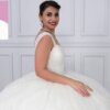 булчинска рокля на едро maya moda с красиви презрамки двойна барби
