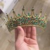 gelin kristal taç yapay elmas düğün diamante altın taç