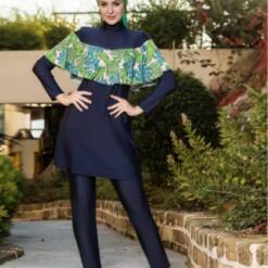 muslim women modest burkini swimwear swimsuit - navy blue long sleeve 20s522/319 38-46