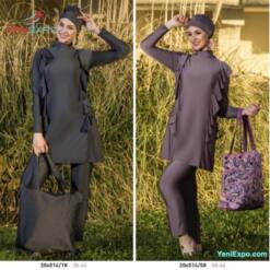 Maillot de bain burkini modeste maillot de bain femme maillot de bain-lycra manches longues 20s514 38-46