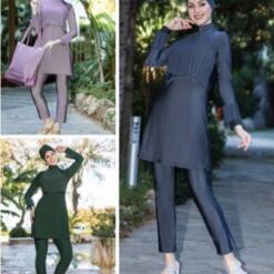 burkini bathing suit women modest swimsuit swimwear - lycra long sleeve 20s516 38-46