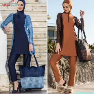 Bathing Suit Women Modest Swimsuit Swimwear Burkini- Lycra Lo...