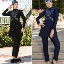 Maillot de bain burkini modeste pour femmes, maillot de bain à manches longues, 20s502 38-46