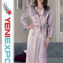 Mulheres nupcial dama de honra robe roupão bohemia camisola longa 005 violeta s - xl