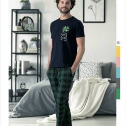 ανδρικό μαλακό βαμβακερό άνετο σετ casual σετ δύο τεμαχίων κοντομάνικο πουκάμισο παντελόνι 4609 s - xl