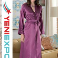 women bridal bridesmaid robe dressing gown bohemia nightgown long 005  violet s - xl