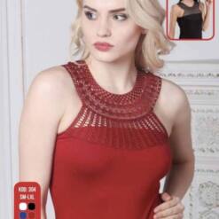 señoras de las mujeres muy chic con estilo moderno bordado elástico sin mangas camisetas sin mangas 304 s-xl