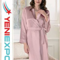 Women Silky Soft Satin Nightgown Robe Short 005 Green S- Xl M100 15 From Turkey women bridal bridesmaid robe dressing gown bohemia nightgown long 005 violet s - xl