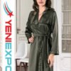 Women Silky Soft Satin Nightgown Robe Short 005 Green S- Xl M100 16 From Turkey women bridal bridesmaid robe dressing gown bohemia nightgown long 005 violet s - xl