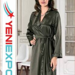 Women Silky Soft Satin Nightgown Robe Short 005 Green S- Xl M100 16 From Turkey women bridal bridesmaid robe dressing gown bohemia nightgown long 005 violet s - xl