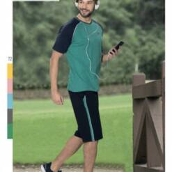 men soft cotton comfortable two piece casual outfit set short sleeve shirt pants 4624 s - xl