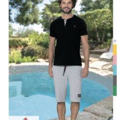 men soft cotton comfortable two piece casual outfit set short sleeve shirt pants 4626 s - xl
