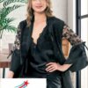 γυναικείο μεταξένιο μαλακό σατέν νυχτικό ρόμπα κοντό 005 πράσινο s-xl m100