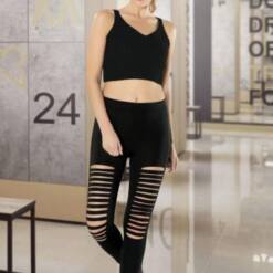 ladies ragged leggings high rise full length 3829 jy size s-xl
