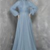 Damen-Glamourkleid, langärmelig, hellblau, Größe 100/6, aus der Türkei (Großhandel) frau großhandel glamour kleid langarm babyblau farbe 100
