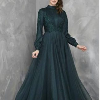 Woman Wholesale Glamour Classic Long Sleeve Dress Dark Green ...