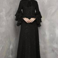 Woman Wholesale Classic Chic Long Sleeve Sequins Black Dress Fv 107 4 From Turkey woman wholesale classic chic long sleeve sequins black dress fv 107