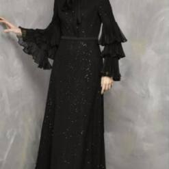 Woman Wholesale Classic Chic Long Sleeve Sequins Black Dress Fv 107 3 From Turkey woman wholesale classic chic long sleeve sequins black dress fv 107
