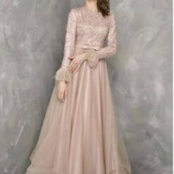 Woman Wholesale Glamour Tulle Dress Long Sleeve Dark Ivory Color Fv 105 6 From Turkey woman wholesale glamour tulle dress long sleeve dark ivory color fv 105