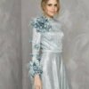 femme en gros classique chic manches longues sequins robe noire fv 107
