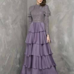 Woman Wholesale Glamour Luxury Layered Dress Long Sleeve Purple Color Fv 109 6 From Turkey woman wholesale classic chic long sleeve sequins black dress fv 107