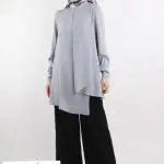 дамска шикозна стилна блуза с дълъг ръкав размер 38-48 jk 5518