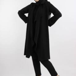women chic stylish long sleeve long length jacket size 38-48 jk 03