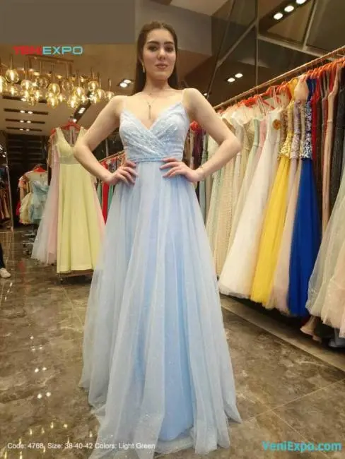 Delightful Evening Ladies Dress Long Sleeveless Wholesale 4768 - Wholesale  From - YeniExpo
