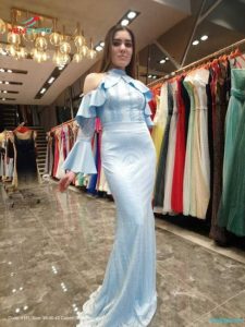 Elegant Prom Evening Gown Mermaid Sweep Train Long Sleeve Wholesale 4111