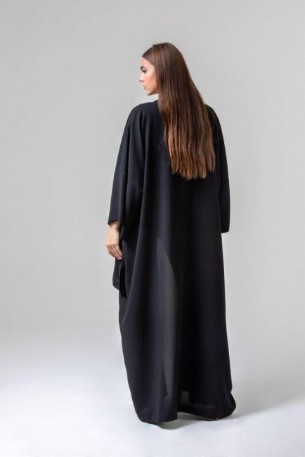 amazon black abaya with ruffle details a237224bk