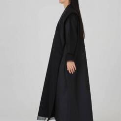 Exquisite Tura Mesh Lining Black Abaya A237207Bk 25 From Turkey exquisite tura mesh lining black abaya a237207bk