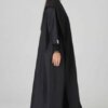 Exquisite schwarze Abaya mit Tura-Mesh-Futter A237207Bk 20 aus der Türkei exquisites Tura-Mesh-Futter schwarz abaya a237207bk