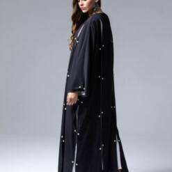 Fashionable Ganj Pearl Detailed Blue Abaya A237220Bl 30 From Turkey luxurious ganj pearl detailed green abaya a237220gr
