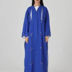 Fashionable Ganj Pearl Detailed Blue Abaya A237220Bl 20 From Turkey luxurious ganj pearl detailed green abaya a237220gr