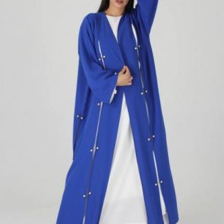 Fashionable GANJ Pearl Detailed Blue Abaya A237220BL...