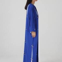Fashionable Ganj Pearl Detailed Blue Abaya A237220Bl 17 From Turkey luxurious ganj pearl detailed green abaya a237220gr