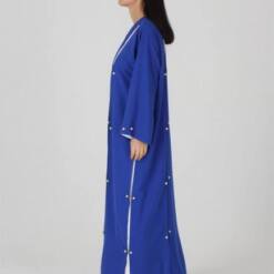 Fashionable Ganj Pearl Detailed Blue Abaya A237220Bl 16 From Turkey luxurious ganj pearl detailed green abaya a237220gr