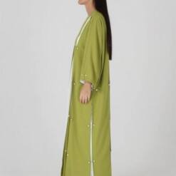 Fashionable Ganj Pearl Detailed Blue Abaya A237220Bl 26 From Turkey luxurious ganj pearl detailed green abaya a237220gr