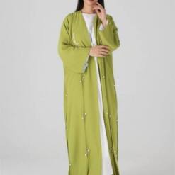 Fashionable Ganj Pearl Detailed Blue Abaya A237220Bl 22 From Turkey luxurious ganj pearl detailed green abaya a237220gr