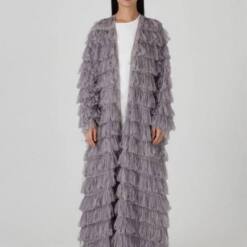 niagara ricamato a mano abaya grigio nappa dettagliata edizione limitata a237208