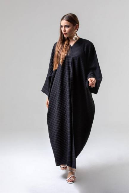 Изискан Gobi̇ Black Abaya A237217Bl турски джелаба хиджаб дамски кафтан изискан gobİ черна абая a237217bl турски djellaba хиджаб дамски кафтан