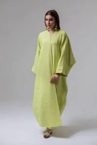 Stilvolle GOBİ Green Abaya A237217GR Türkische Djellaba Hijab Frauen Caftan