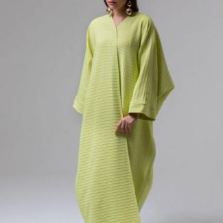 Stylish GOBİ Green Abaya A237217GR Turkish Djellaba Hijab Wo...